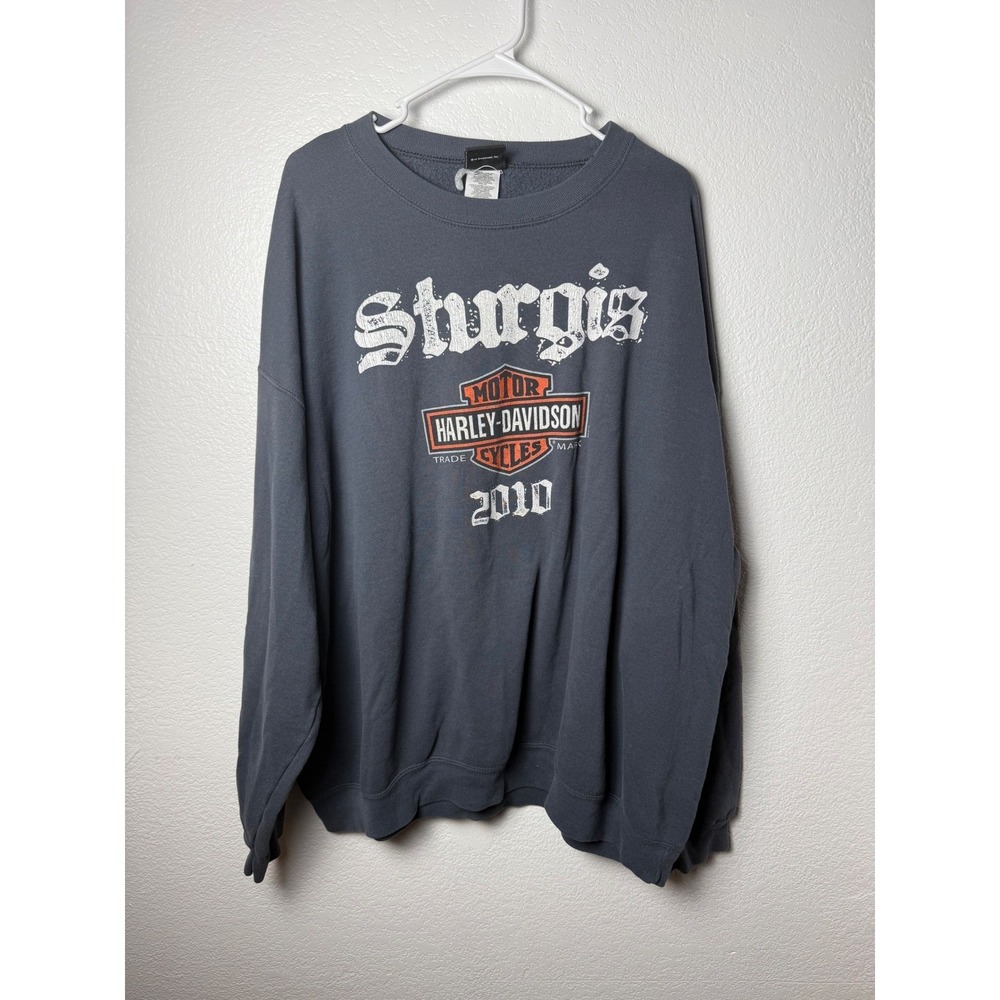 Harley-Davidson Sturgis 2010 70th Anniversary Sweatshirt Gray Eagle Mens 3XL